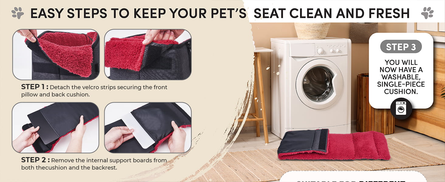 Asiento elevador para perros pequeños en consola central, convertible en bolso transportador.
