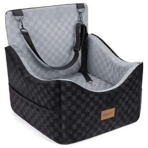 Asiento elevado auto perro memory foam cojin reversible invierno verano 1 o 2 perros salchicha bulldog
