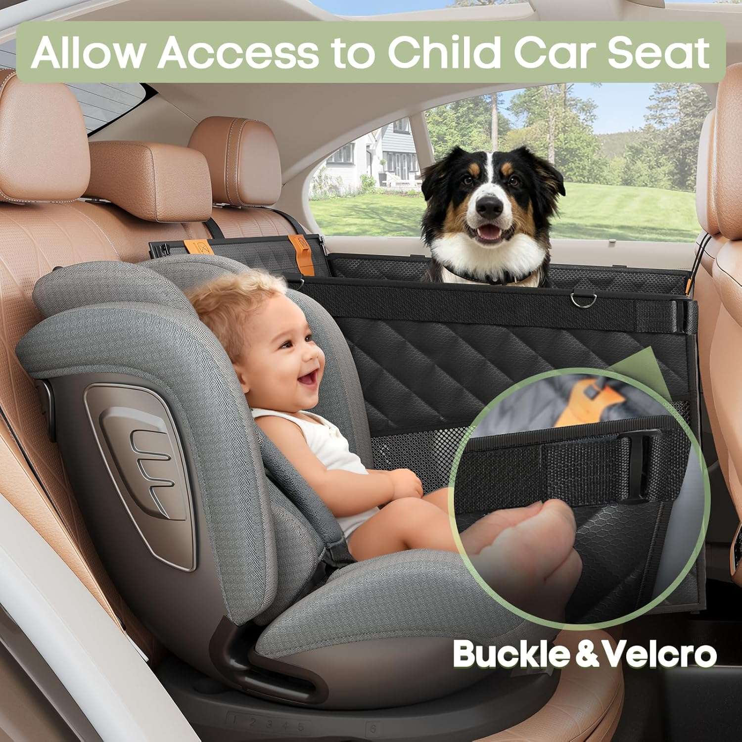 Asiento extensor auto perro base rigida 73x59x55 cm grandes golden retriever soporte fuerte ventilacion