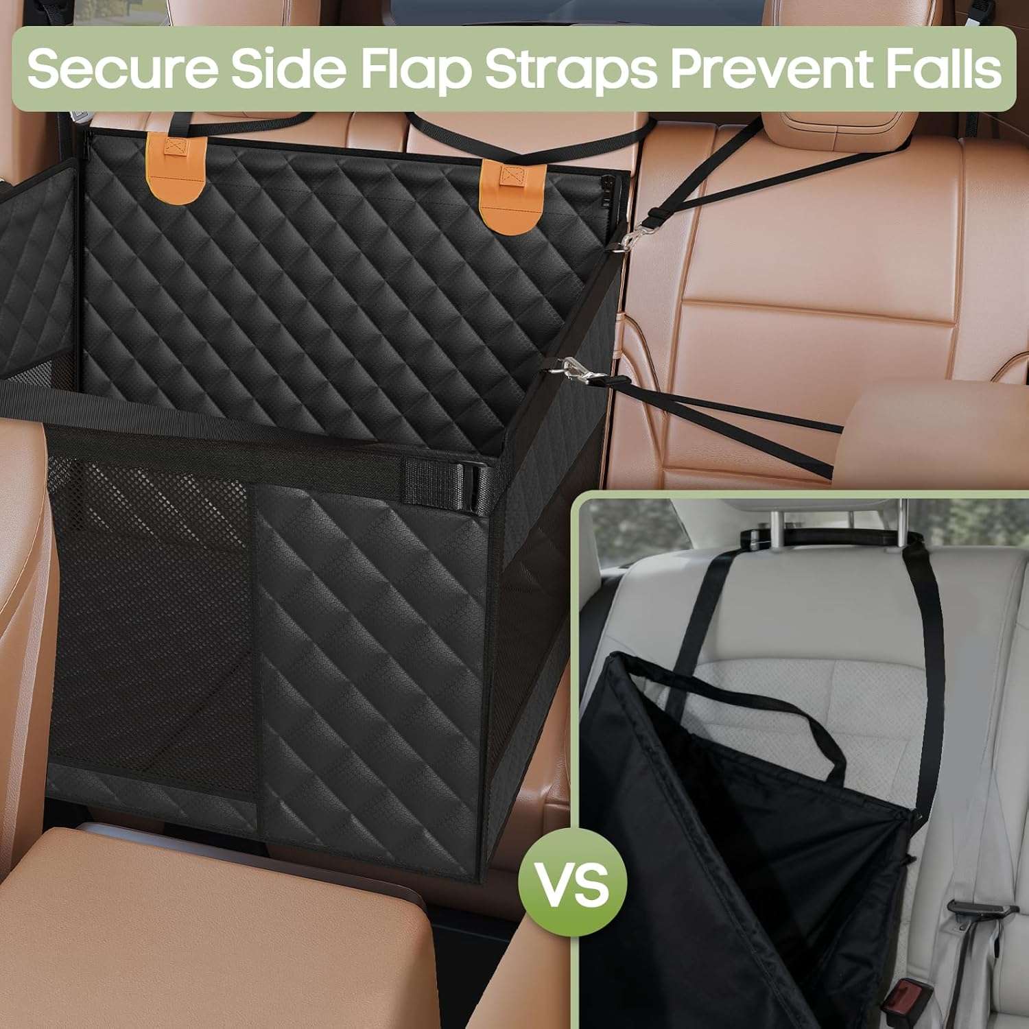 Asiento extensor auto perro base rigida 73x59x55 cm grandes golden retriever soporte fuerte ventilacion