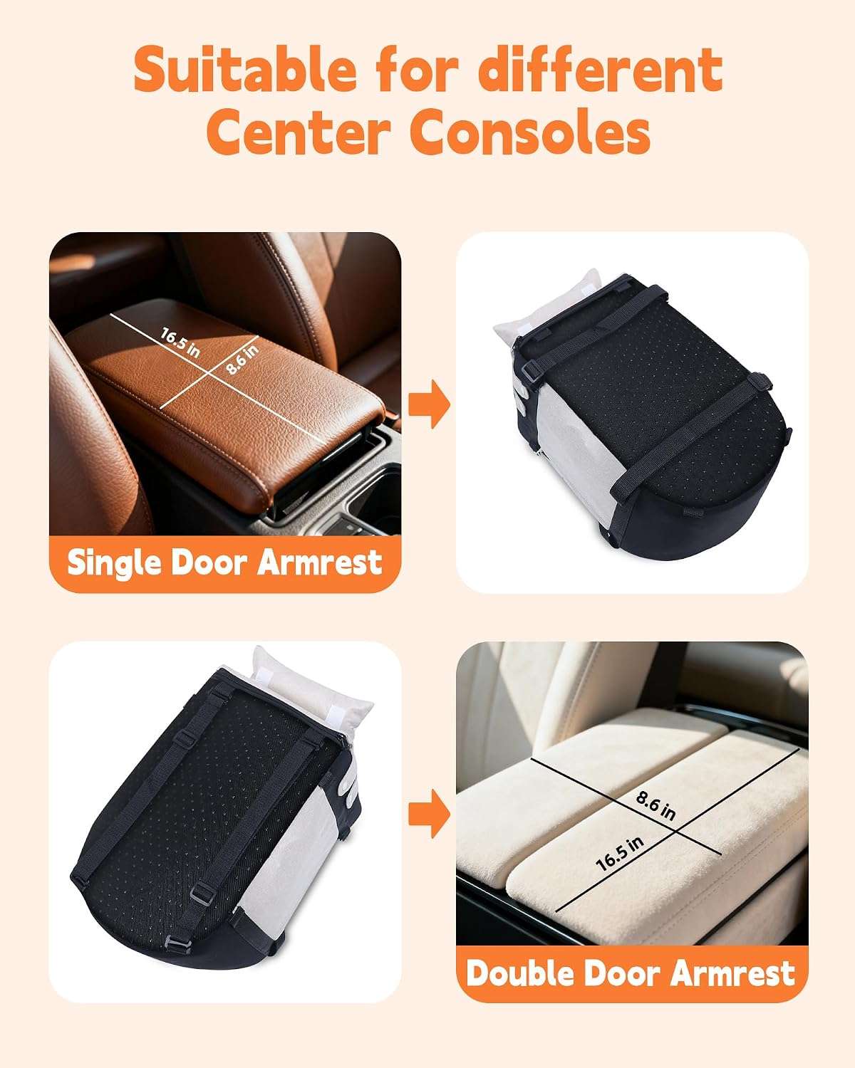 Asiento consola central perro auto apoyabrazos 41x24x21 cm razas pequeñas chihuahua yorkshire anti mareo