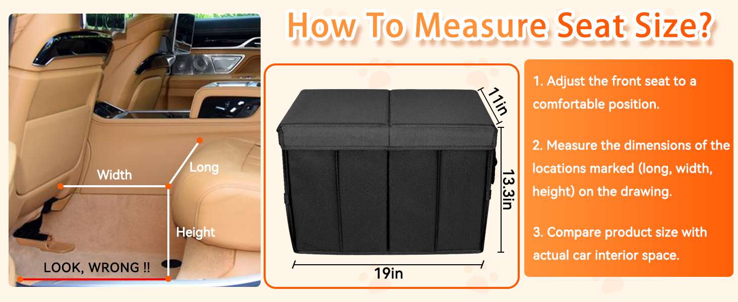 Cubo extensor asiento auto perro relleno espacio organizador mascotas rigido 90kg impermeable plegable oxford