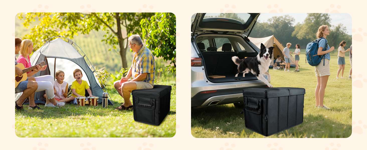 Cubo extensor asiento auto perro relleno espacio organizador mascotas rigido 90kg impermeable plegable oxford