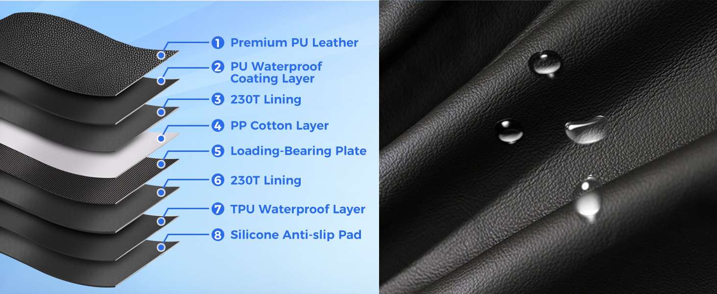 Cubre asientos perro camioneta base dura ecocuero F150 RAM 142x76 cm impermeable soporta 190kg plataforma rigida