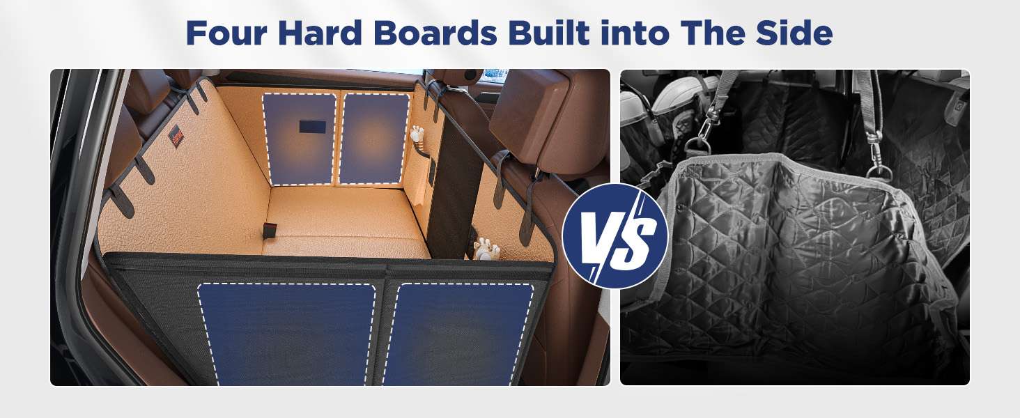 Cubre asientos perro auto base rigida ecocuero 132x63 cm soporte 180kg impermeable perro gigante SUV