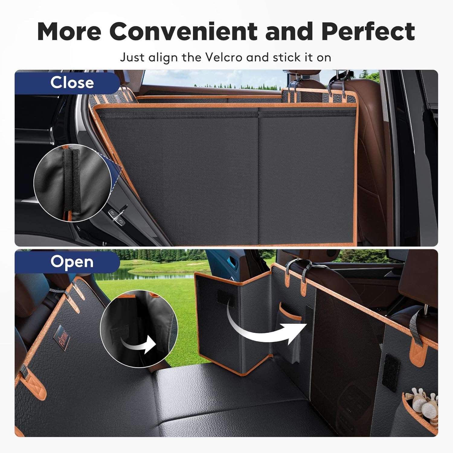 Cubre asientos perro auto base rigida ecocuero 132x63 cm soporte 180kg impermeable perro gigante SUV