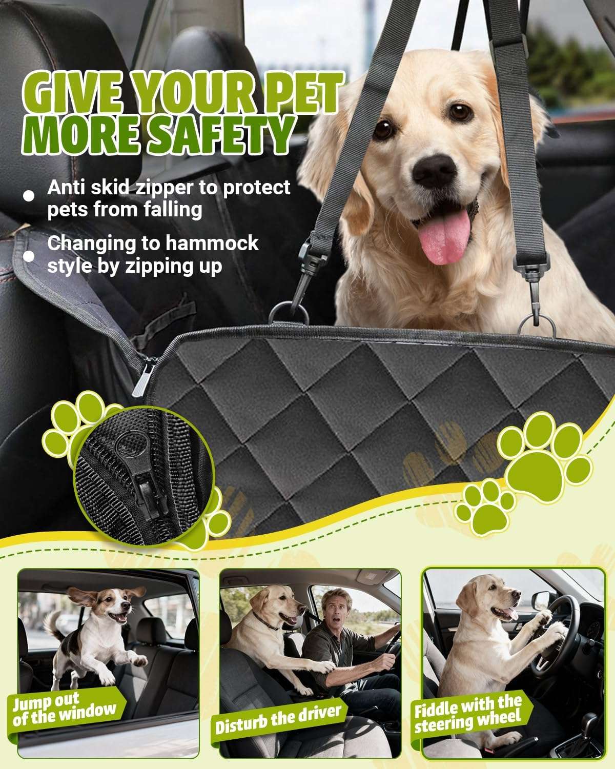 Cubre asientos auto perro hamaca ventana malla 137x147 cm impermeable aire acondicionado antideslizante ansiedad