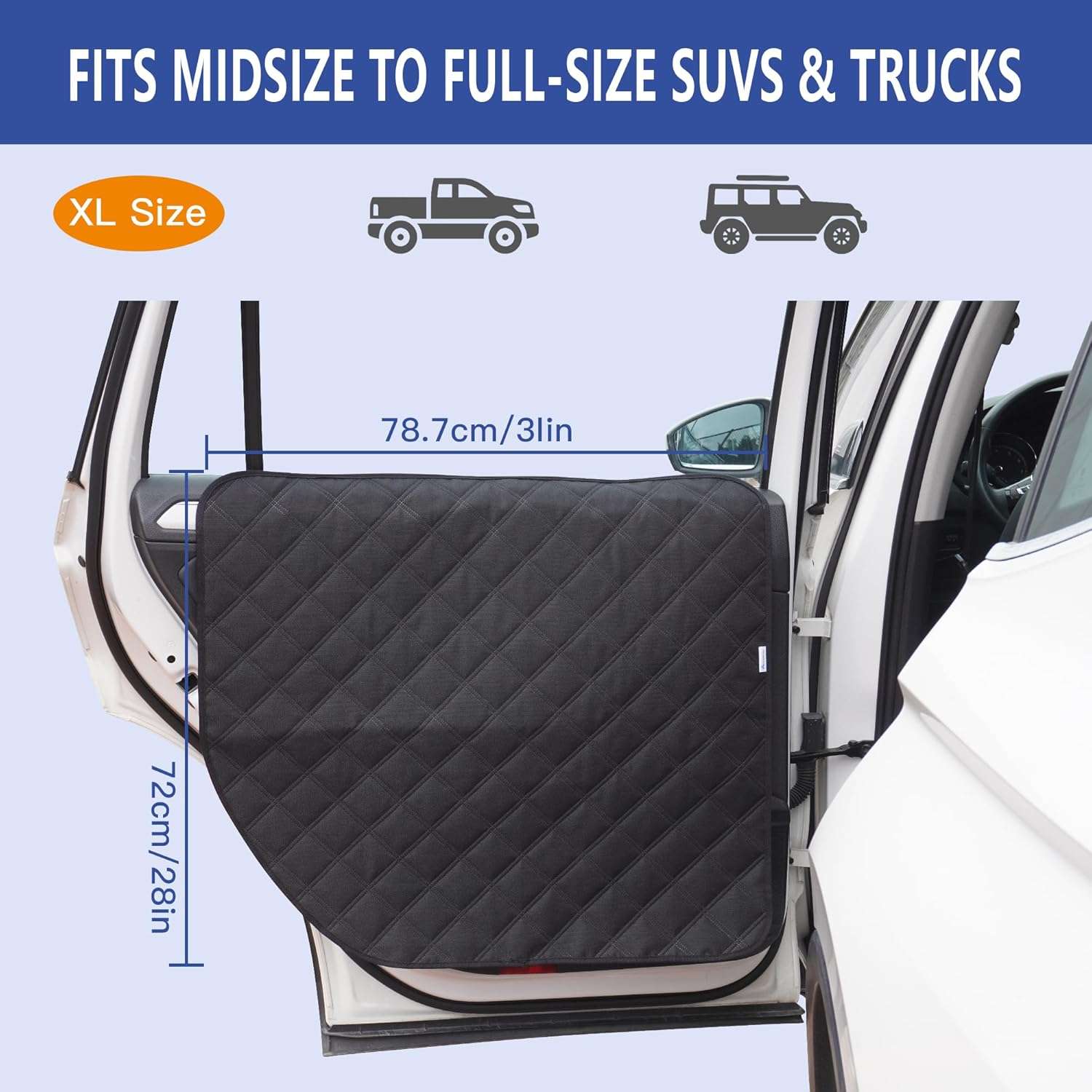 Pack 2 protectores puerta camioneta SUV perro XL 79x71 cm anti rasguños impermeable correa apoyabrazos