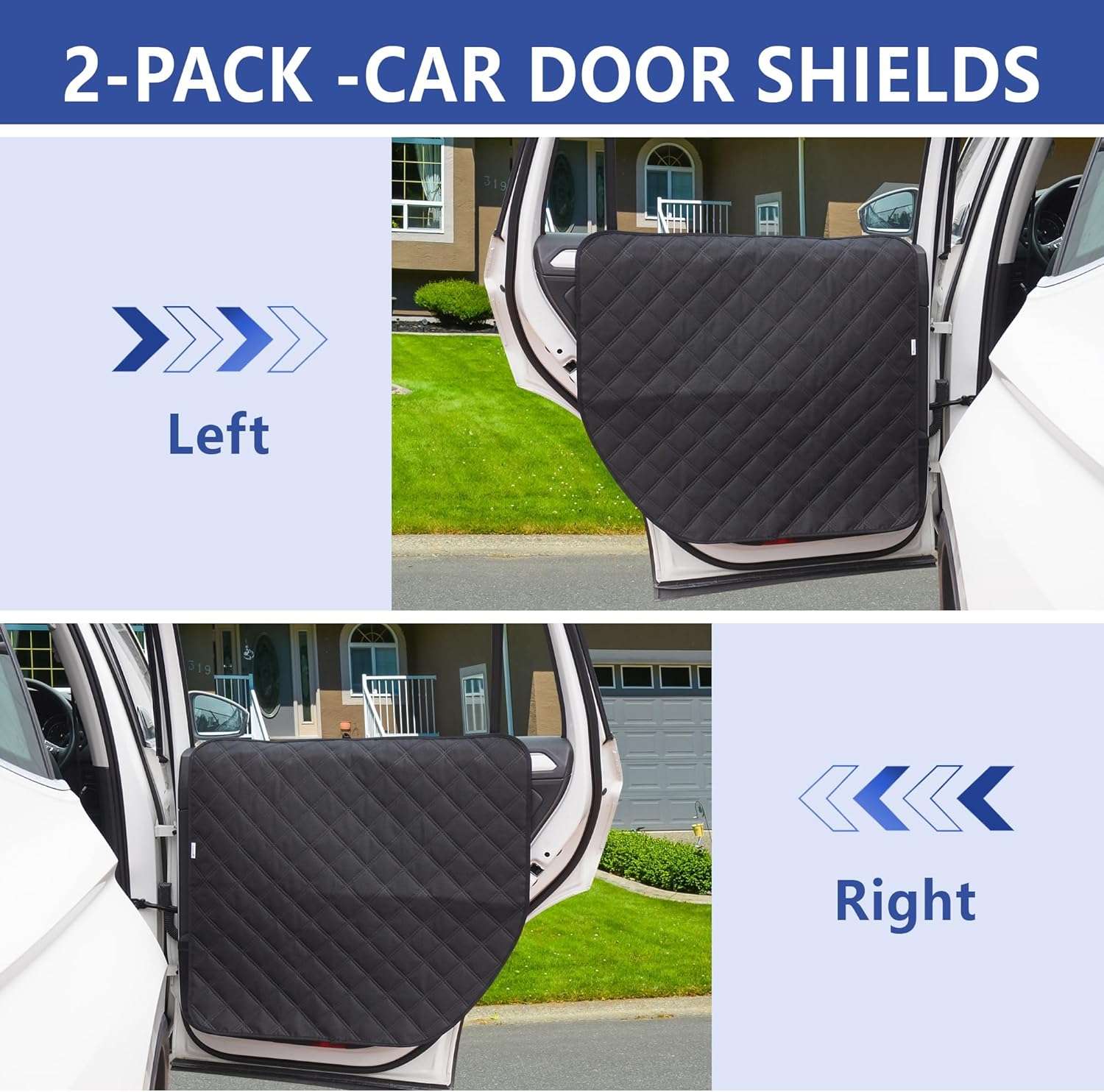 Pack 2 protectores puerta camioneta SUV perro XL 79x71 cm anti rasguños impermeable correa apoyabrazos