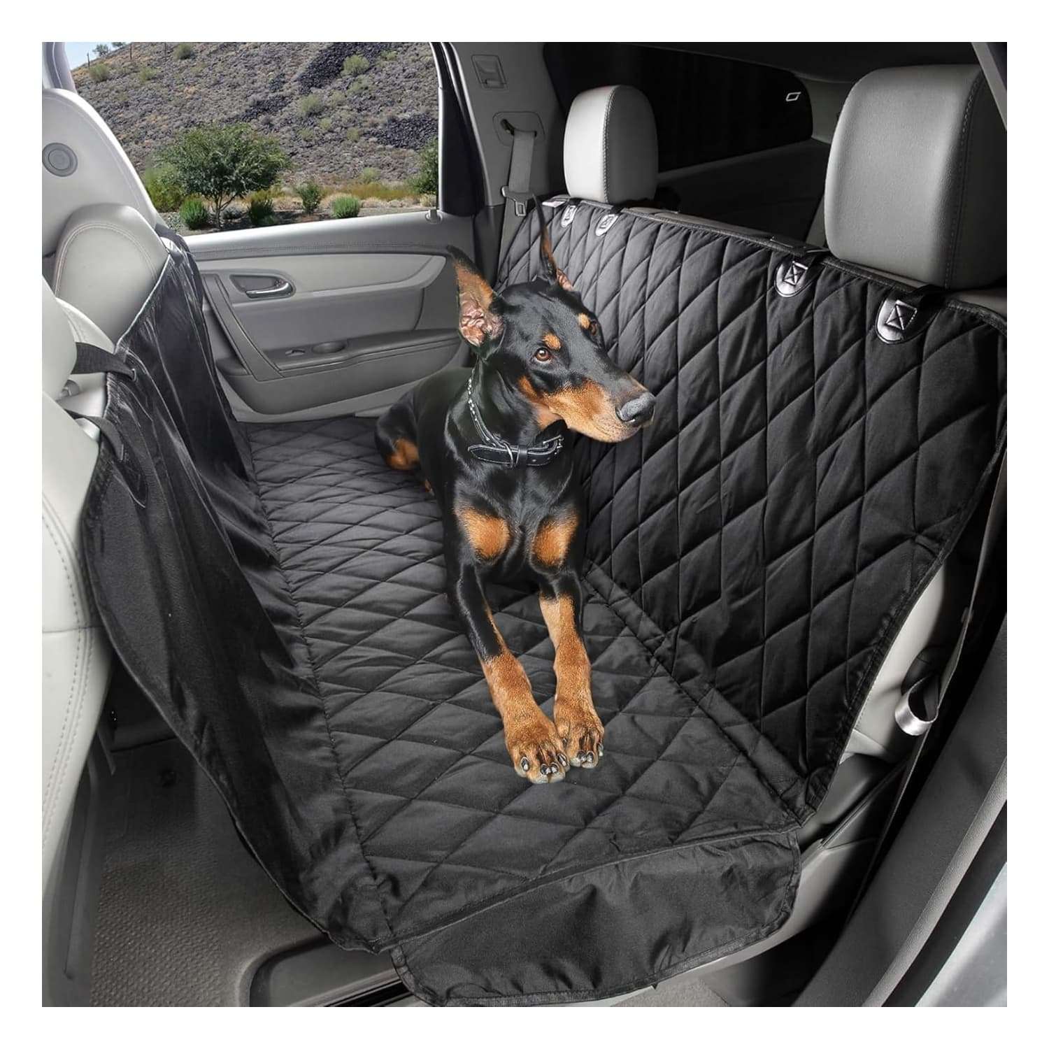Cubre asiento trasero perro auto suv hamaca impermeable poliester 600d protector tapiz mascotas antideslizante