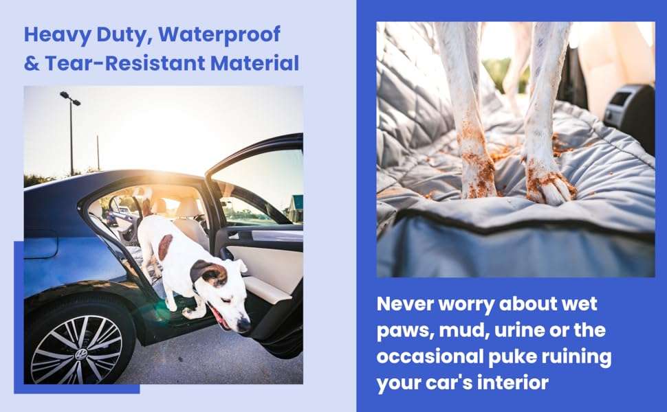 Cubre asiento trasero perro auto suv hamaca impermeable poliester 600d protector tapiz mascotas antideslizante