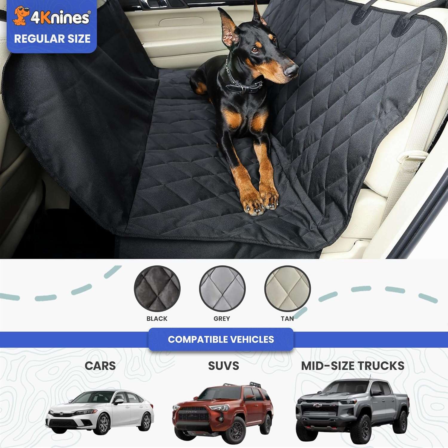 Cubre asiento trasero perro auto suv hamaca impermeable poliester 600d protector tapiz mascotas antideslizante