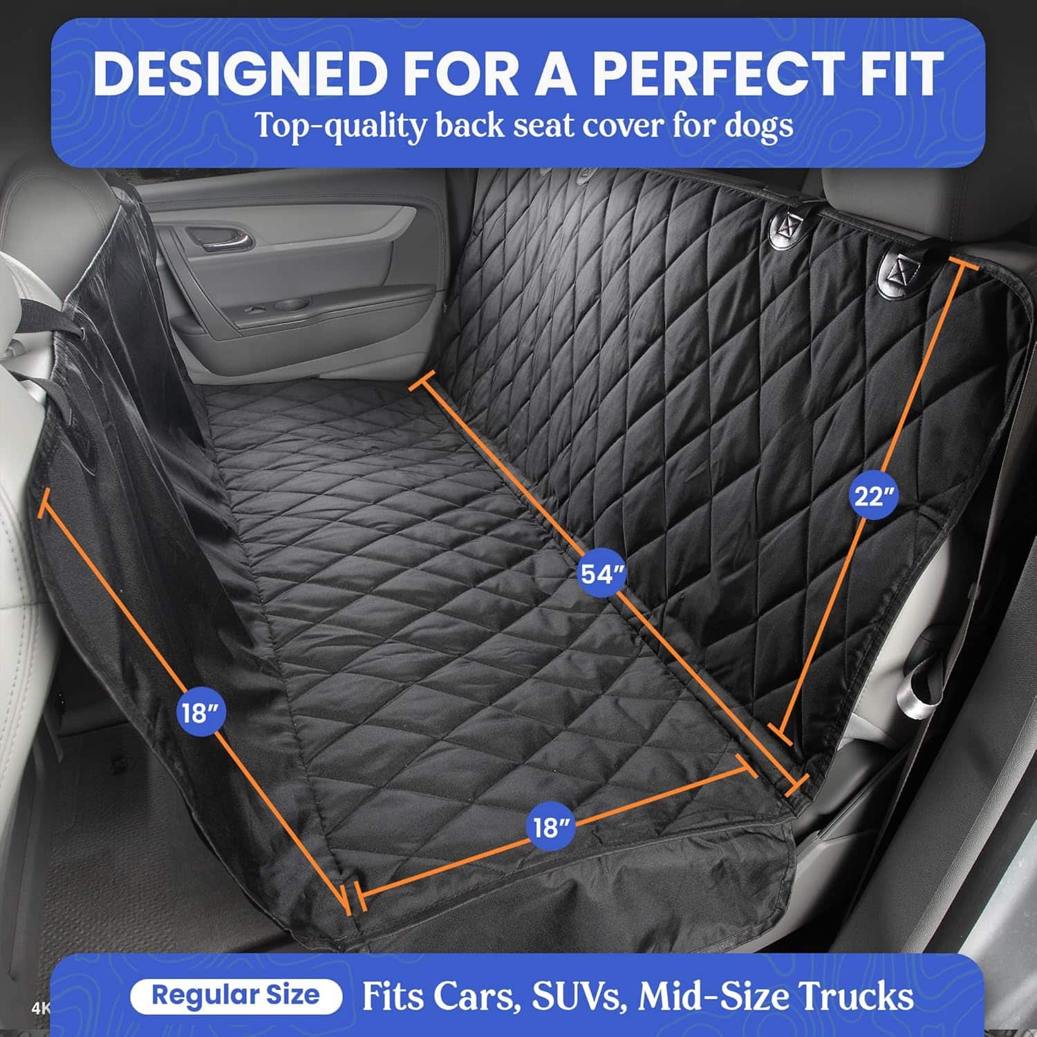 Cubre asiento trasero perro auto suv hamaca impermeable poliester 600d protector tapiz mascotas antideslizante