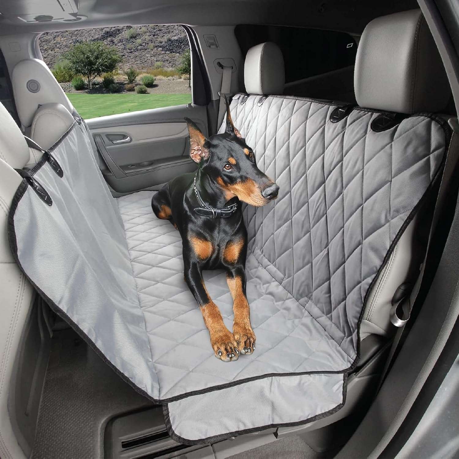 Cubre asiento trasero perro auto suv hamaca impermeable poliester 600d protector tapiz mascotas antideslizante