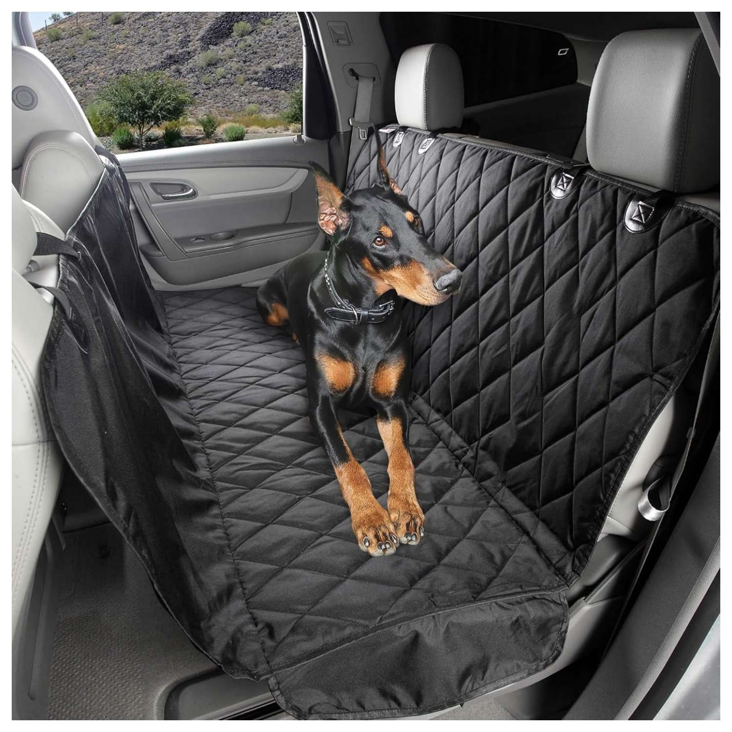 Cubre asiento trasero perro auto suv hamaca impermeable poliester 600d protector tapiz mascotas antideslizante