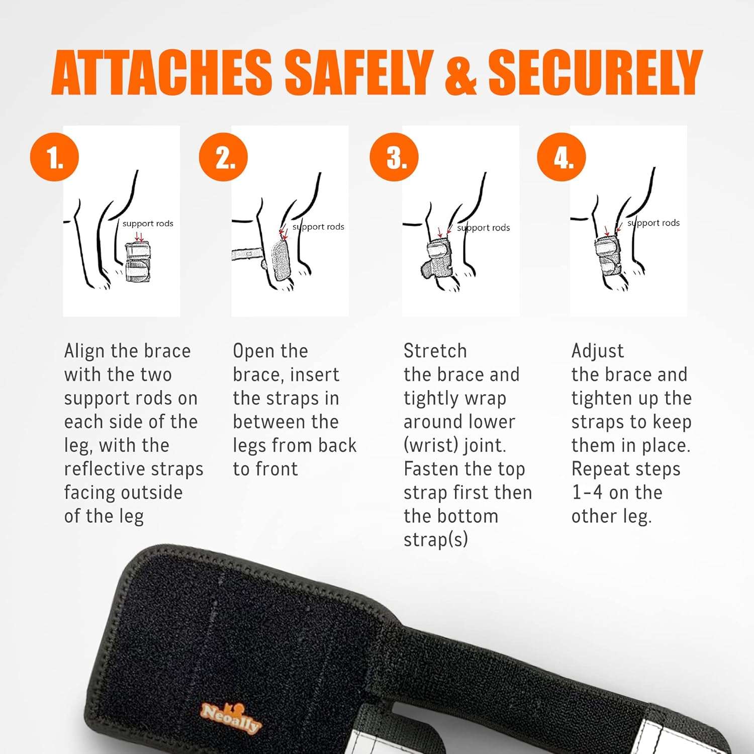 Ferula perro 3 en 1 pata delantera metal resortes compresion soporte carpo esguince recuperacion