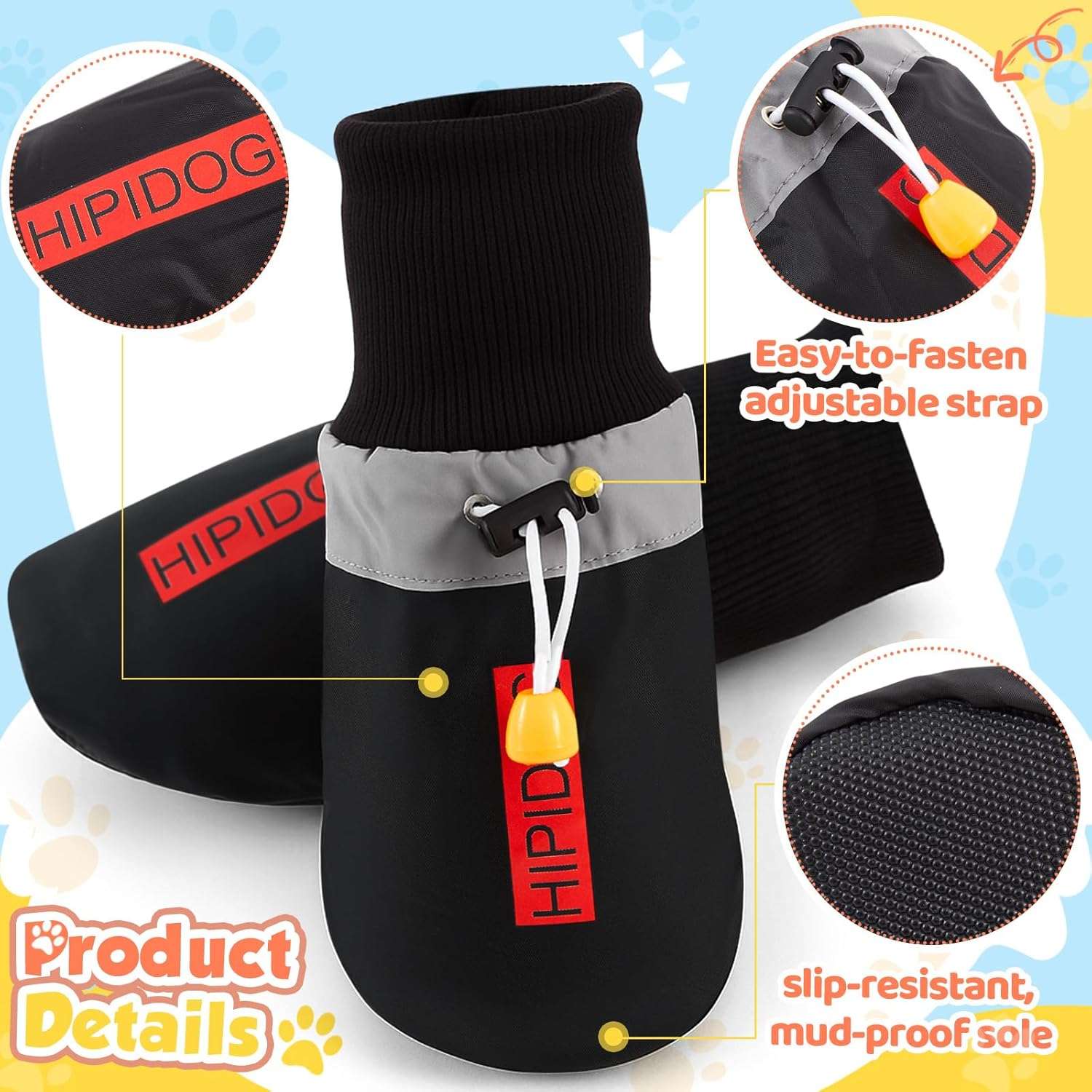 Set lluvia perro reversible capa impermeable amarilla botas negras reflectante arnes ajustable golden retriever pug