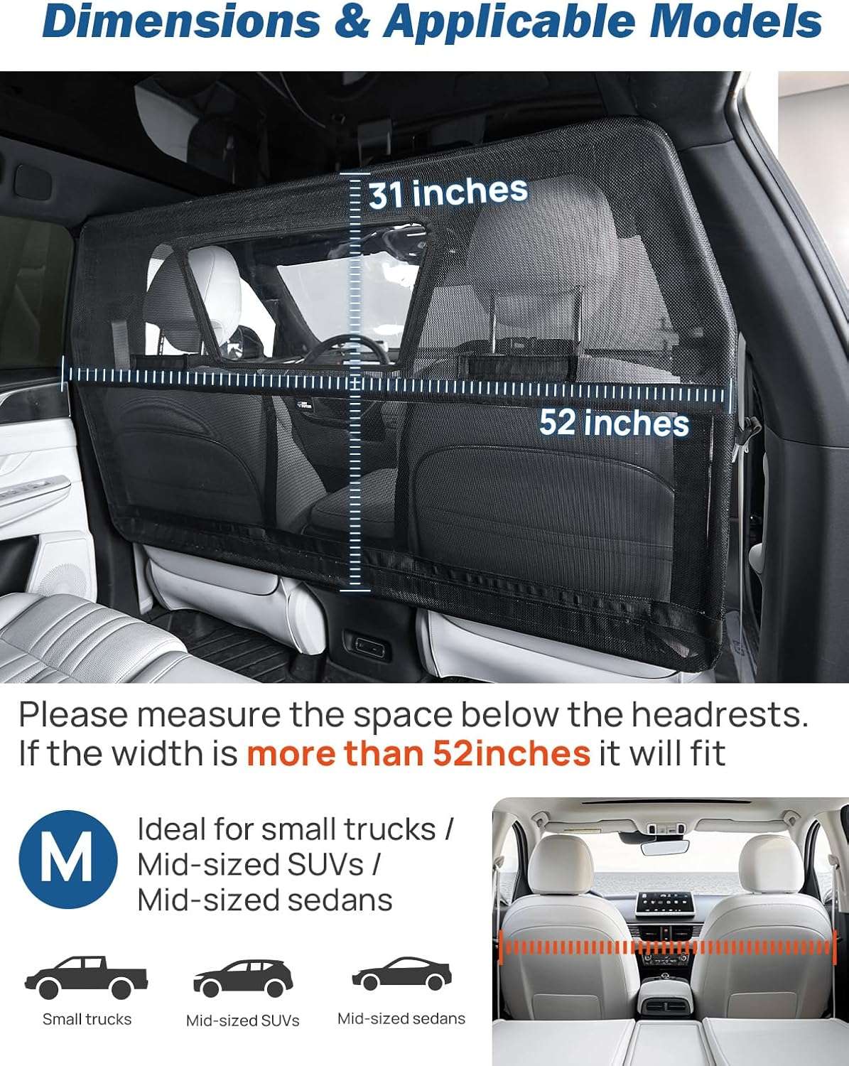 Malla separadora auto perro suv barrera metalica anti escapes malla goma gruesa ventana transparente seguridad viaje