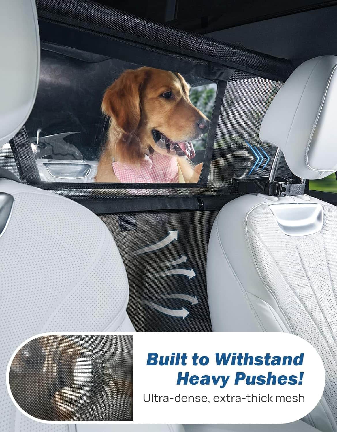 Malla separadora auto perro suv barrera metalica anti escapes malla goma gruesa ventana transparente seguridad viaje