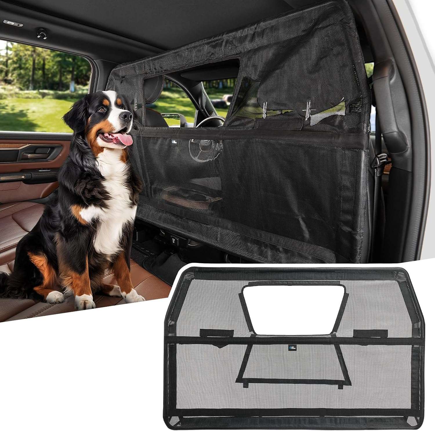 Malla separadora auto perro suv barrera metalica anti escapes malla goma gruesa ventana transparente seguridad viaje