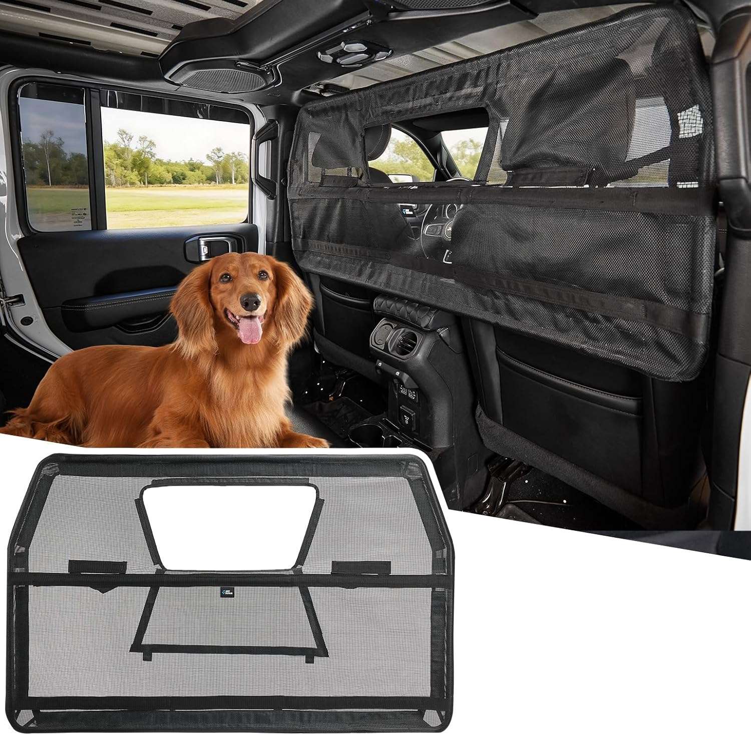 Malla separadora auto perro suv barrera metalica anti escapes malla goma gruesa ventana transparente seguridad viaje