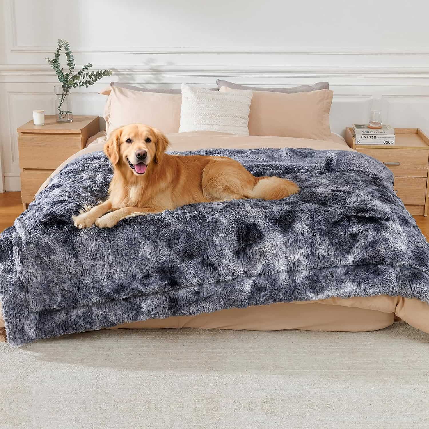Manta antiestres impermeable perro gato felpa chiporro protector sofa cama calmante lavable