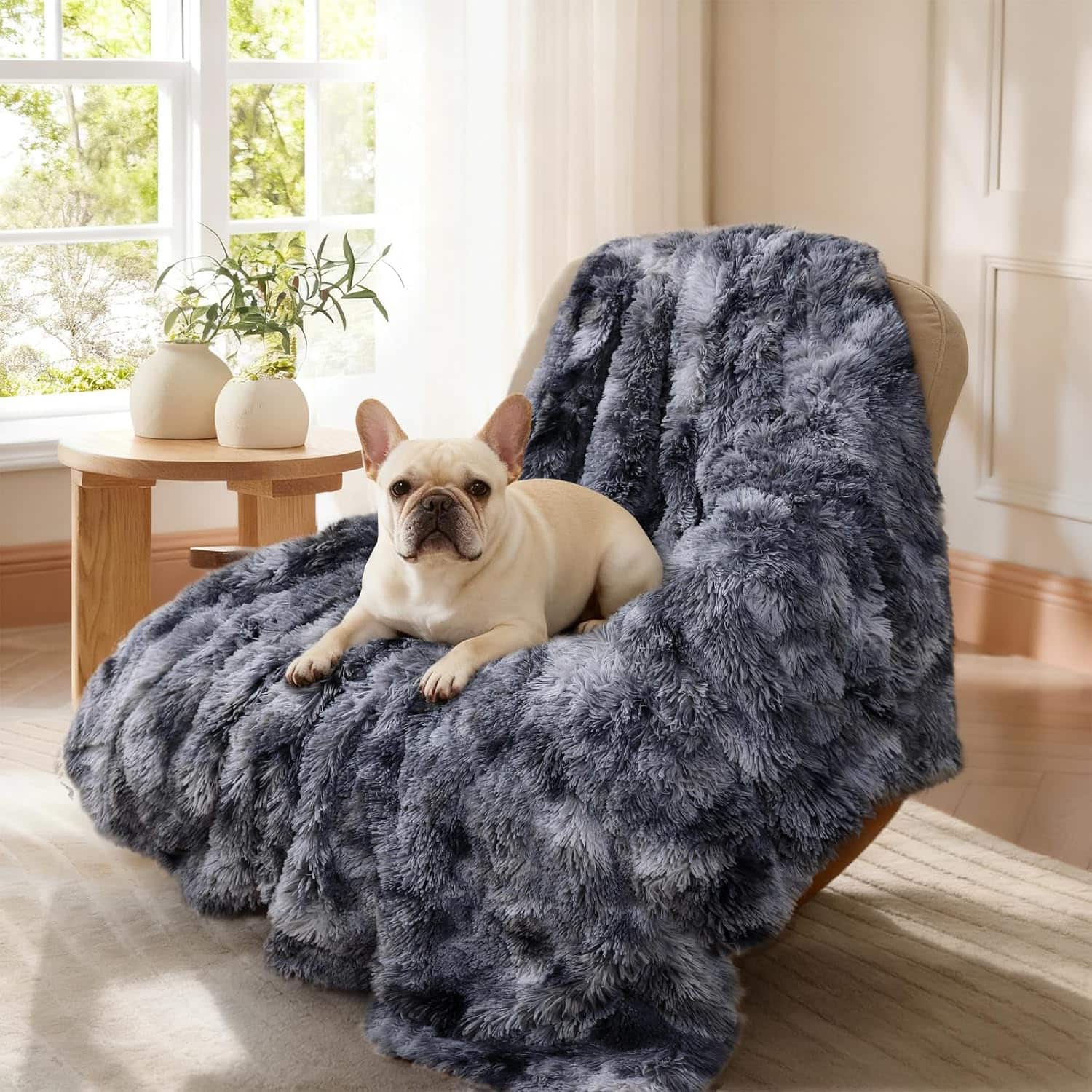 Manta antiestres impermeable perro gato felpa chiporro protector sofa cama calmante lavable