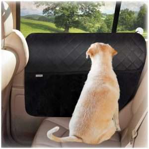 Pack 2 protectores puerta auto estandar perro 75x52 cm anti rasguños impermeable ventosas bolsillos nylon