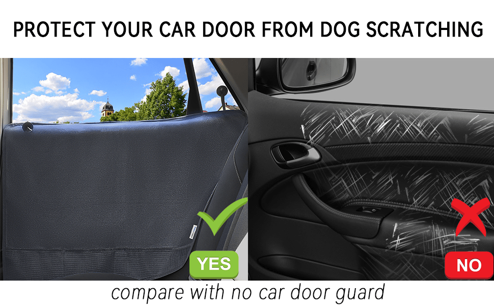 Pack 2 protectores puerta auto perro anti rasguños 79x64 cm impermeable ventosas sin velcro bolsillos