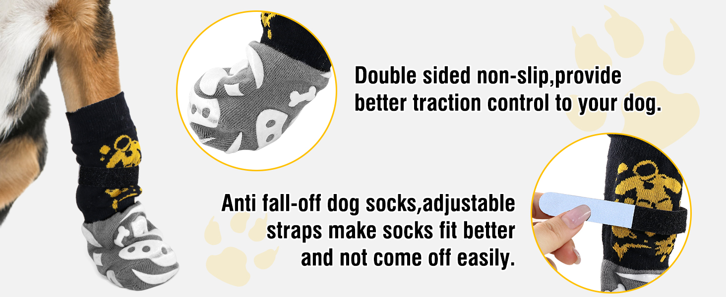 Pack 6 calcetines perro antideslizantes doble cara piso flotante correas reflectantes repuestos senior