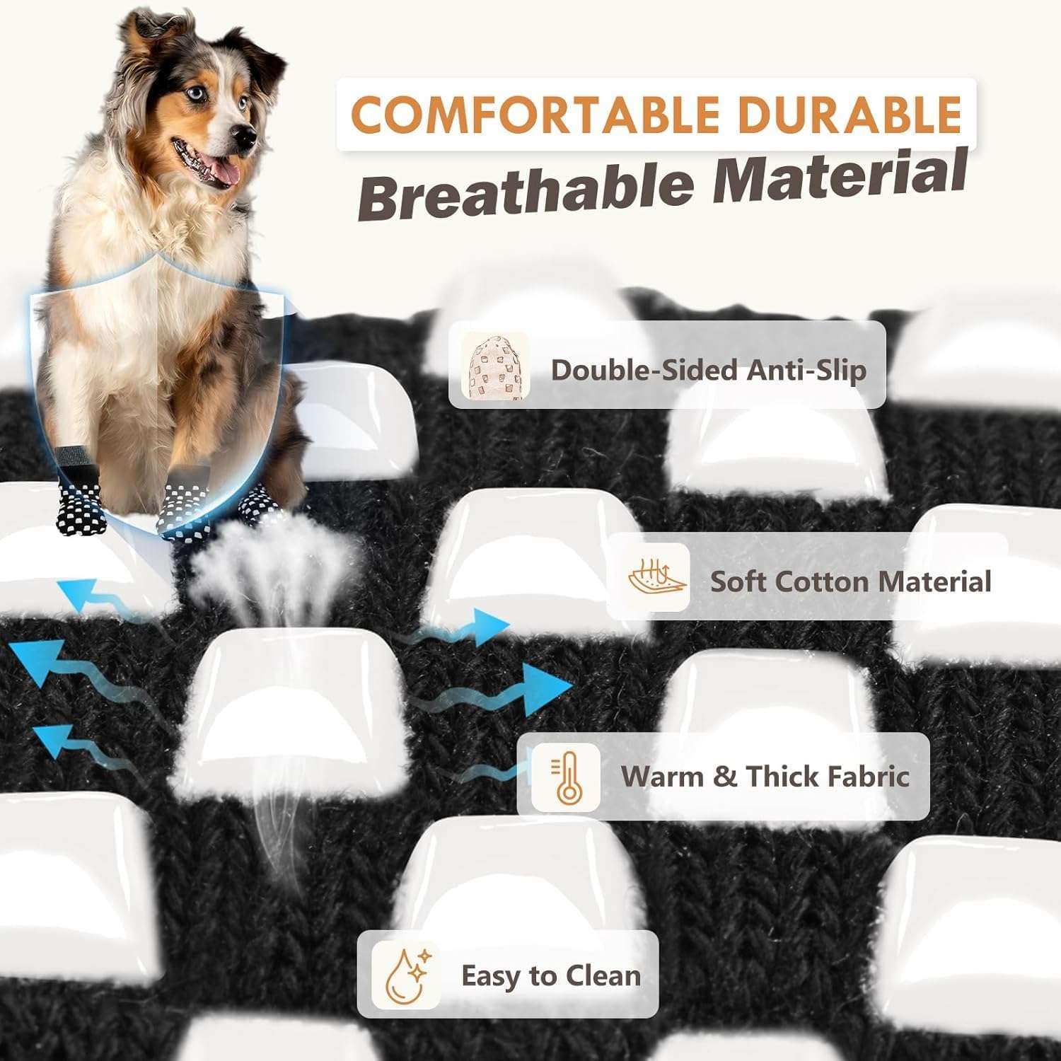 Pack 8 calcetines perro antideslizantes doble cara triple sujecion piso flotante senior reversibles