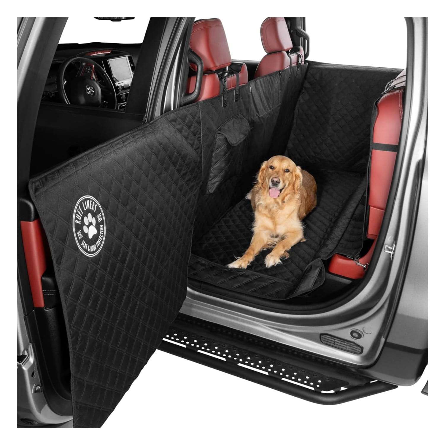 Cubre piso y puertas para perro camioneta F150 RAM Silverado doble cabina impermeable Shark Tank