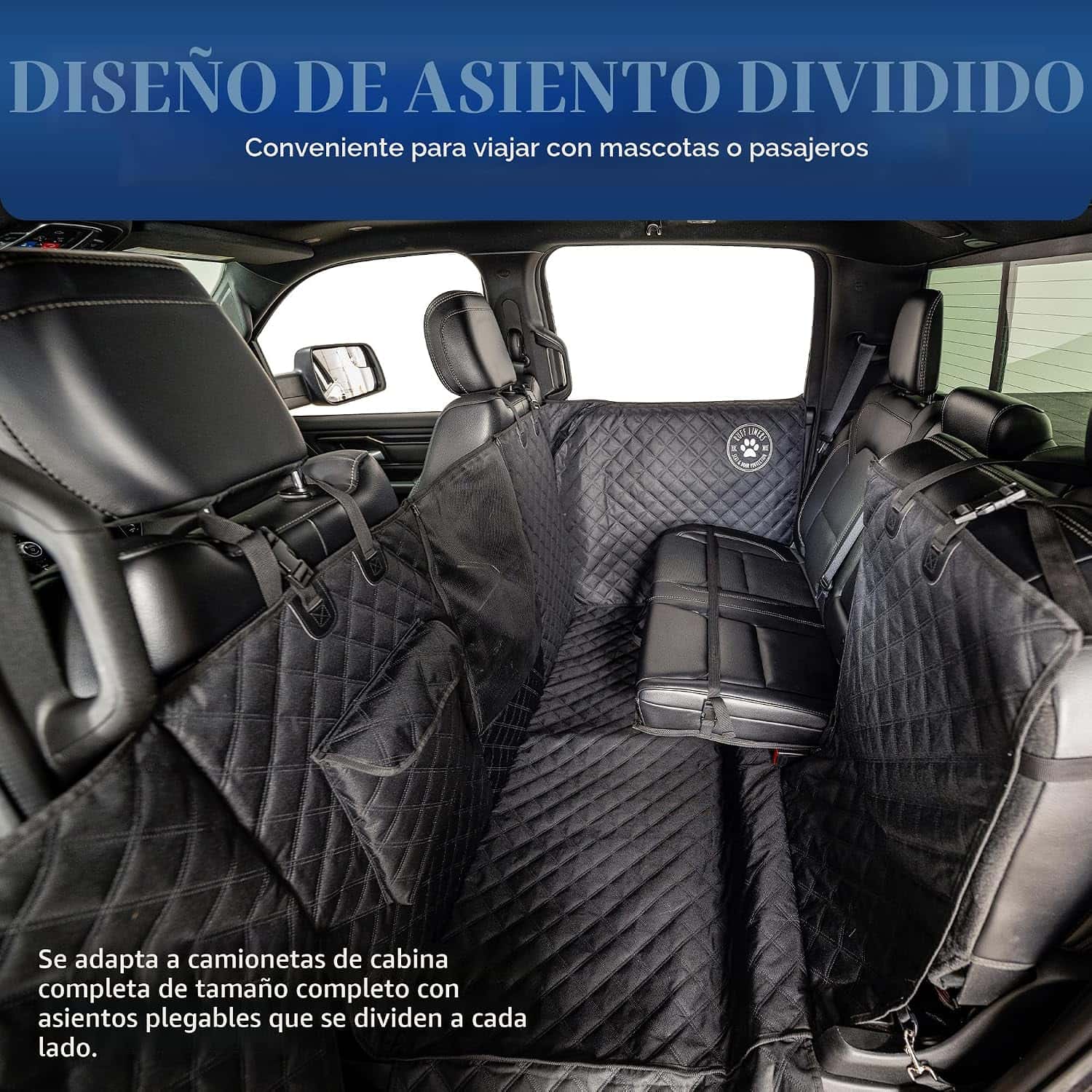 Cubre piso y puertas para perro camioneta F150 RAM Silverado doble cabina impermeable Shark Tank