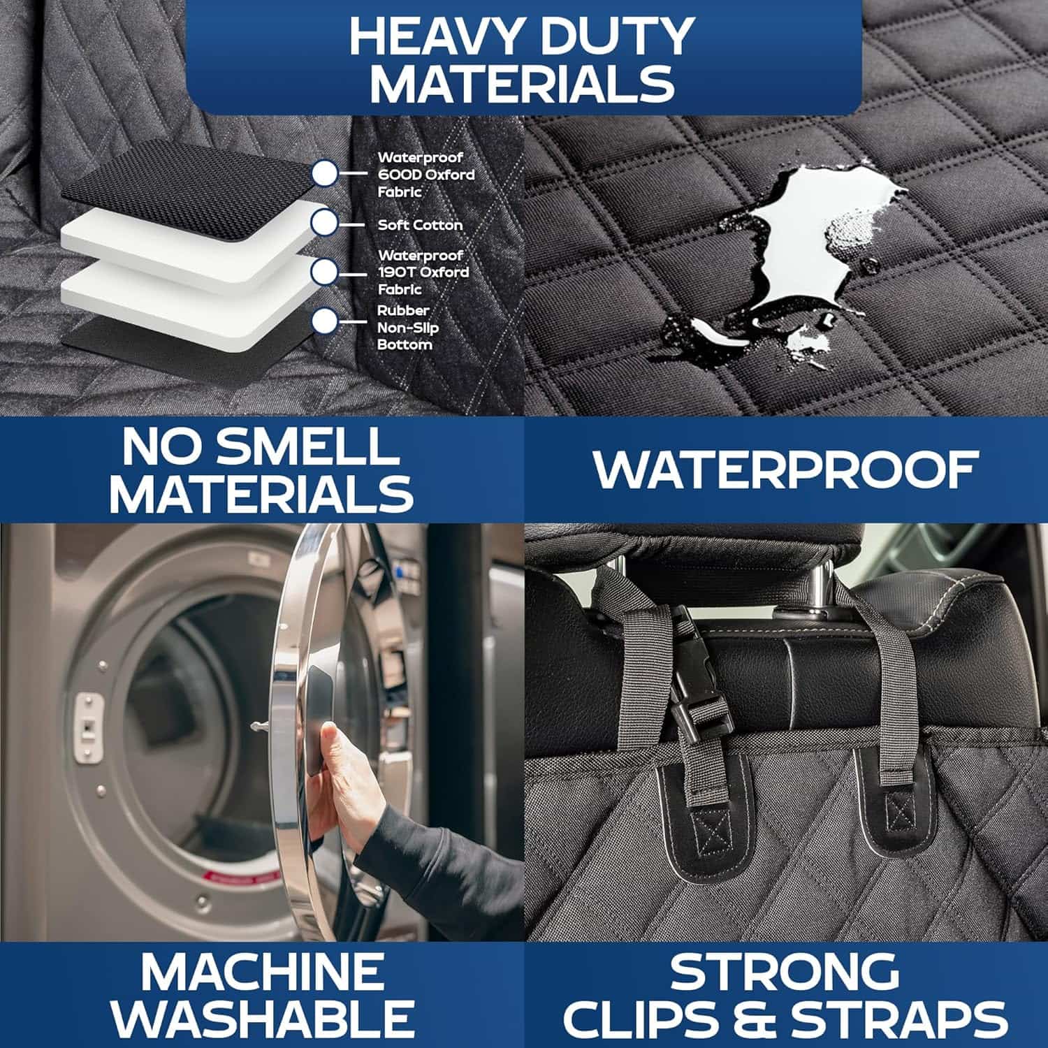Cubre piso y puertas para perro camioneta F150 RAM Silverado doble cabina impermeable Shark Tank