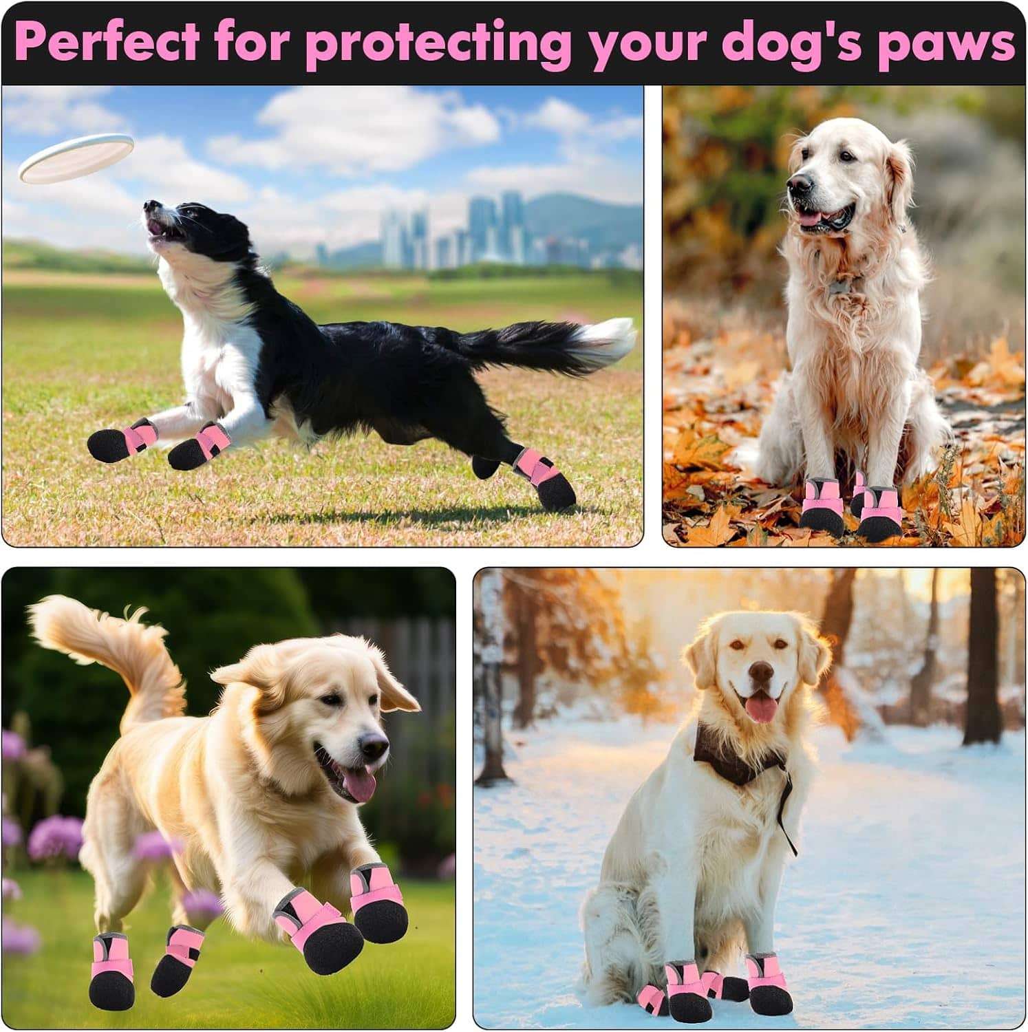 Zapatos perro ultraligeros impermeables pavimento caliente nieve antideslizante mediano grande trekking