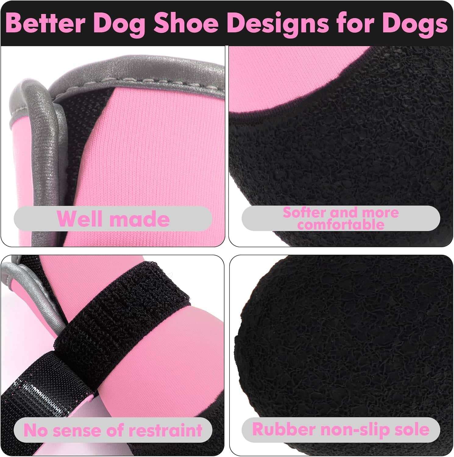 Zapatos perro ultraligeros impermeables pavimento caliente nieve antideslizante mediano grande trekking