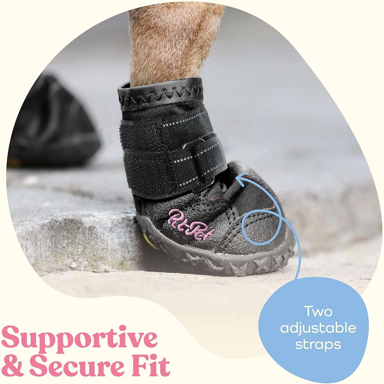 Zapatos impermeables perro cuero rosa suela gruesa pavimento caliente trekking doble correa