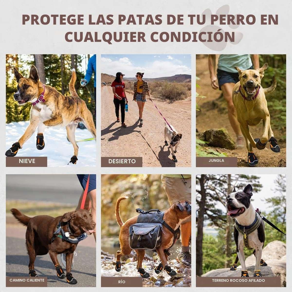 Zapatos perro grande impermeable trekking pavimento caliente nieve antideslizante reflectante pastor aleman