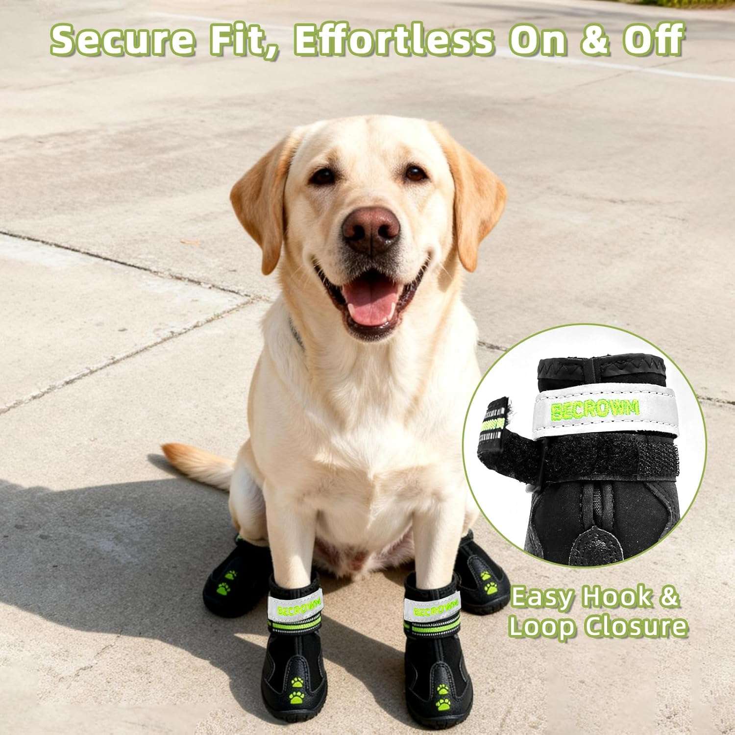 Zapatos perro impermeable todo terreno bordado huella pavimento caliente lluvia antideslizante reflectante