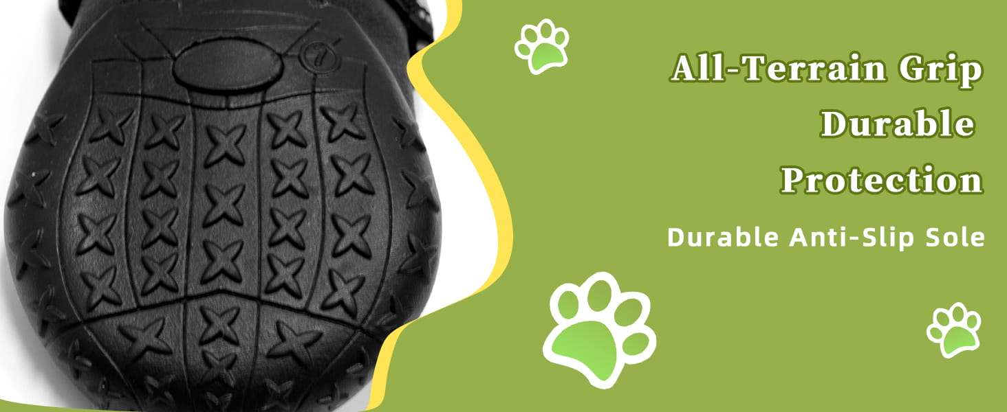Zapatos perro impermeable todo terreno bordado huella pavimento caliente lluvia antideslizante reflectante