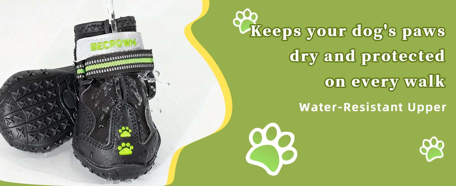 Zapatos perro impermeable todo terreno bordado huella pavimento caliente lluvia antideslizante reflectante