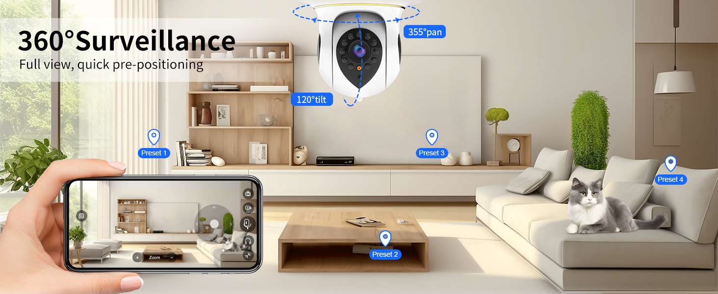 camara seguridad mascotas wifi laser interactivo 3 megapixeles vision nocturna ideal para chile