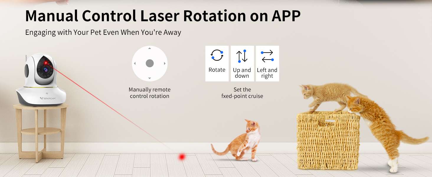 camara seguridad mascotas wifi laser interactivo 3 megapixeles vision nocturna ideal para chile