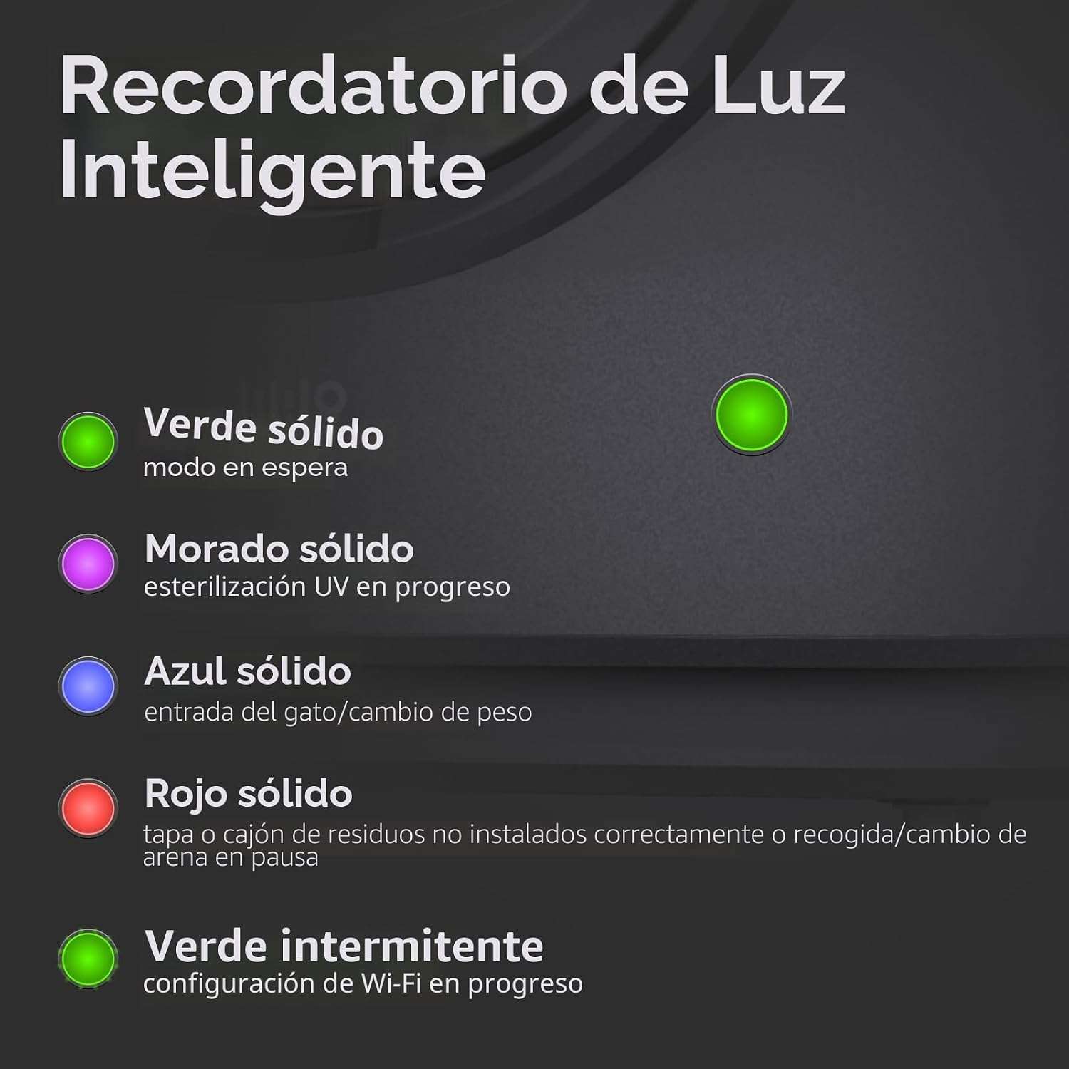 caja de arena autolimpiante inteligente para gatos con sistema anti pellizcos y desodorizador integrado