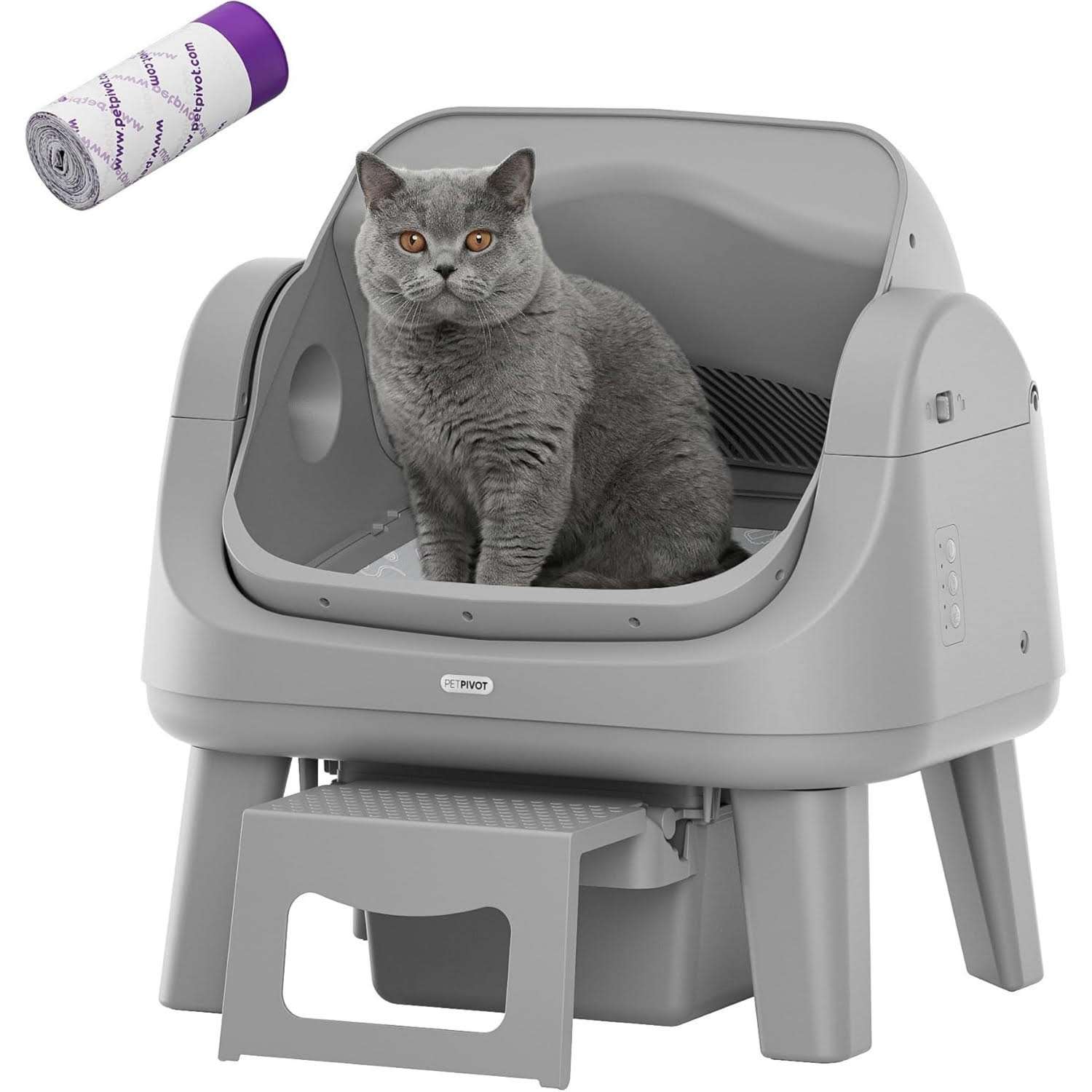 arenero automatico gatos autolimpiable abierto petpivot 54x40x55 centimetros sin wifi ideal para chile