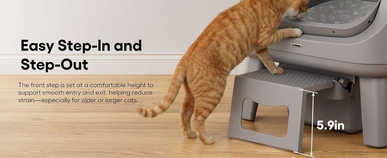 arenero automatico gatos autolimpiable abierto petpivot 54x40x55 centimetros sin wifi ideal para chile