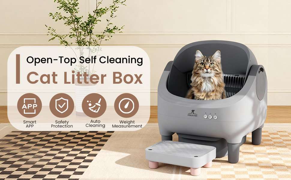 baño automatico gatos con escalon wifi 53x45x54 centimetros autolimpiable ideal para chile