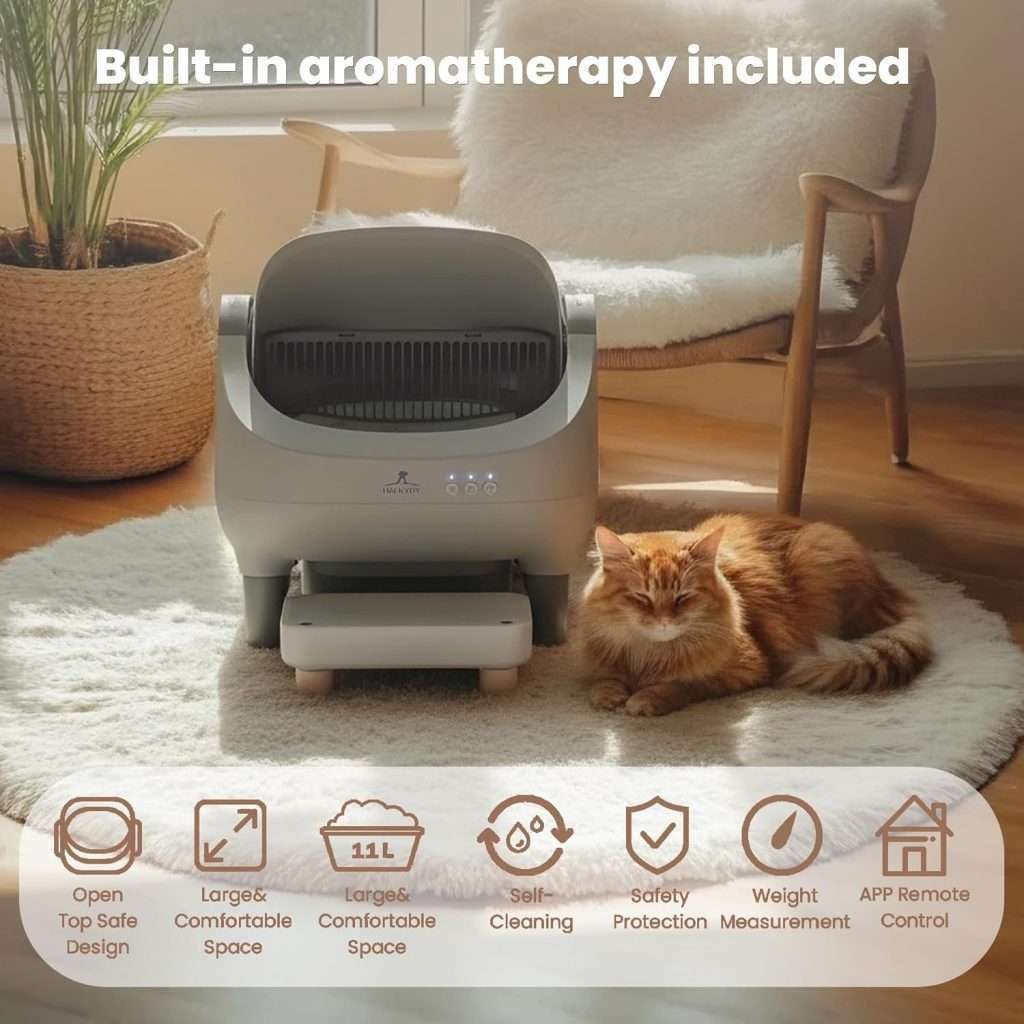 baño automatico gatos con escalon wifi 53x45x54 centimetros autolimpiable ideal para chile