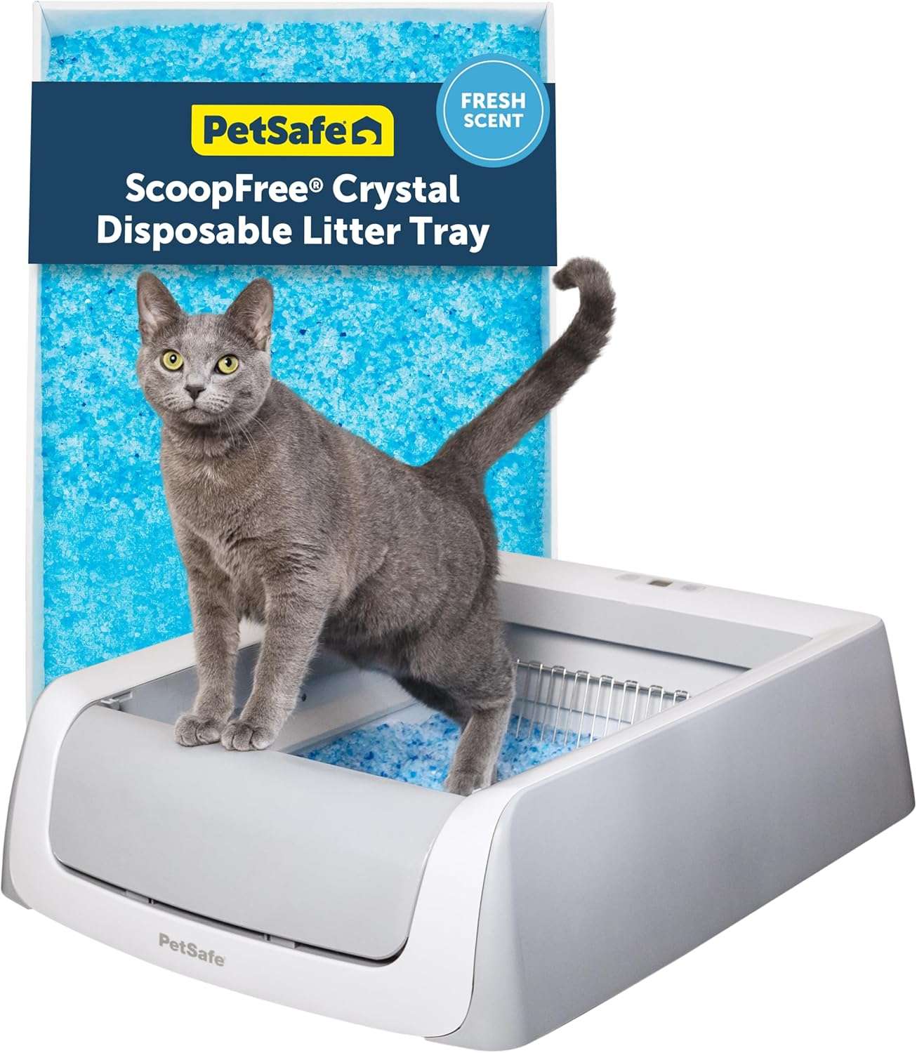 caja de arena autolimpiante automática sin tapa para gatos con arena de cristal y sensores de movimiento