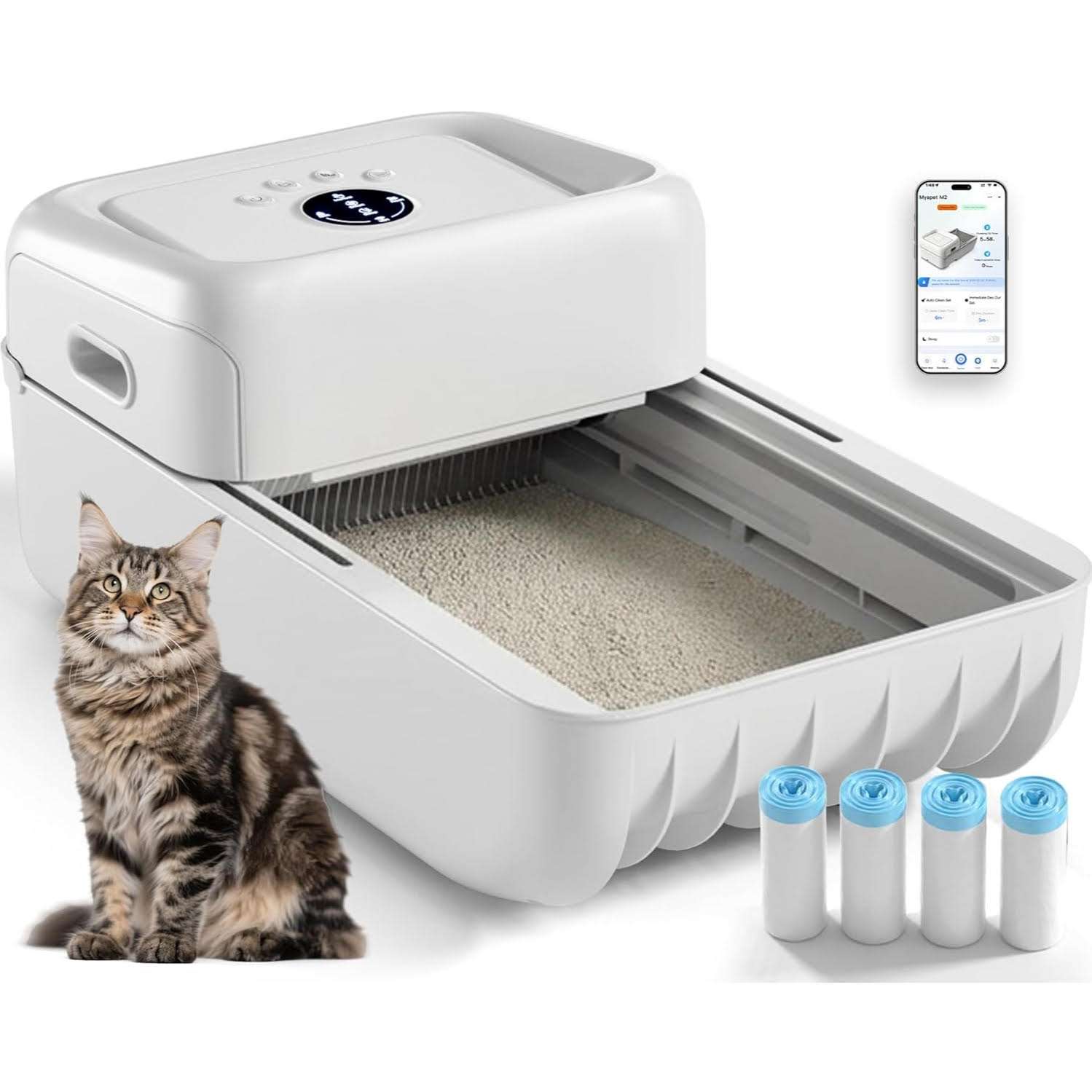 arenero automatico gatos abierto wifi 81x45x34 centimetros sin tapa ideal para chile